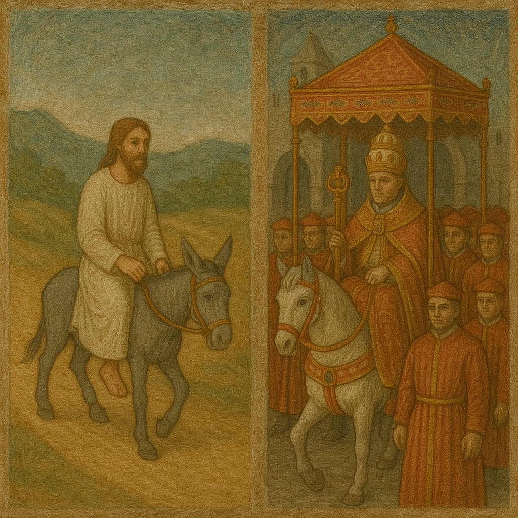 Humble Jesus vs. a Papal Procession.