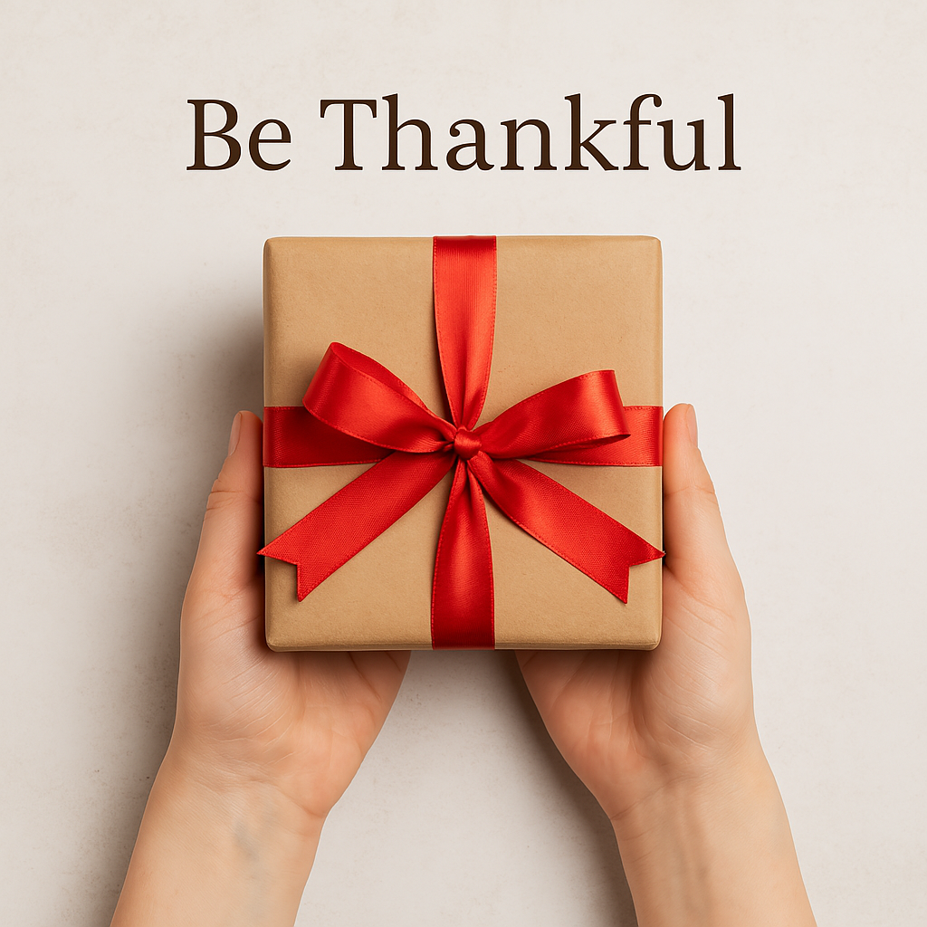 hands offering a gift.