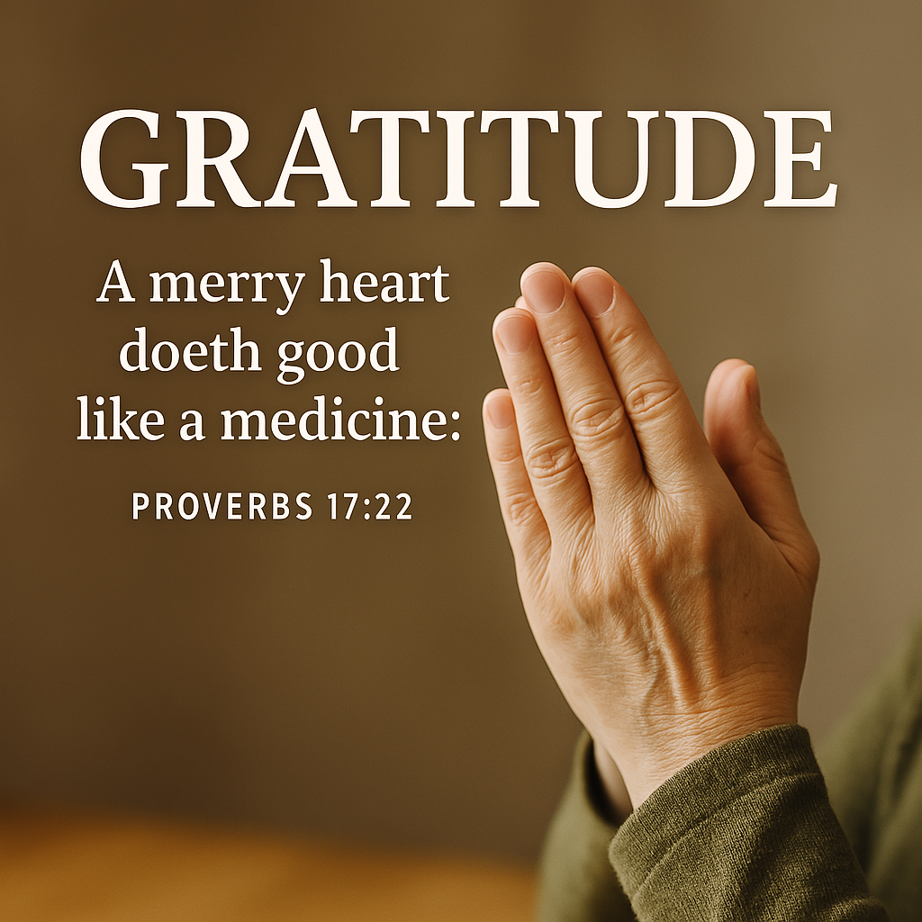 Gratitude: A merry heart doeth good like a medicine.