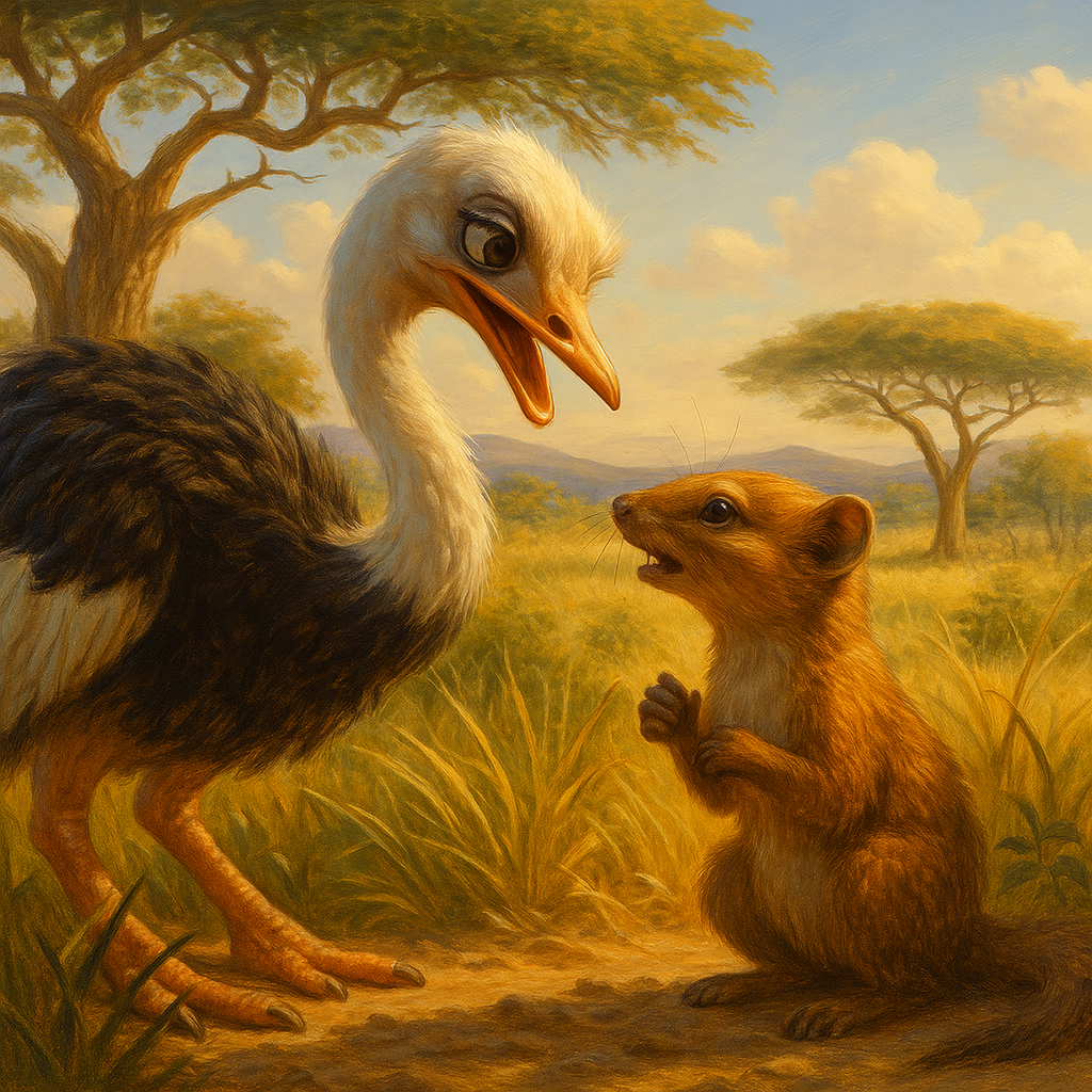 Mother Ostrich and Mongoose.